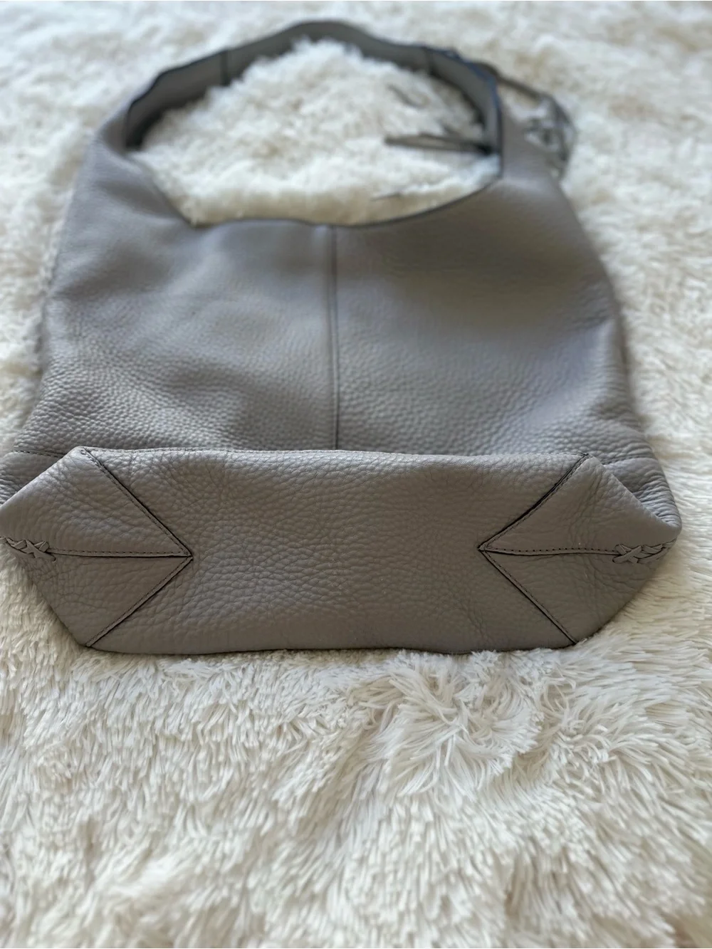 Rebecca Minkoff Gray Pebbled Leather Hobo Shoulder Bag Tassel Coin Purse NWOT